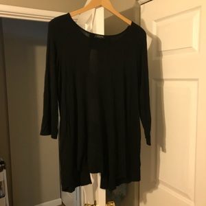 Basic black T, with cut out on the back